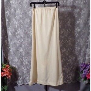 Vintage 70s Skirt Slip 1970s Ivory Maxi Long Half Slip Wedding Boho Size Small